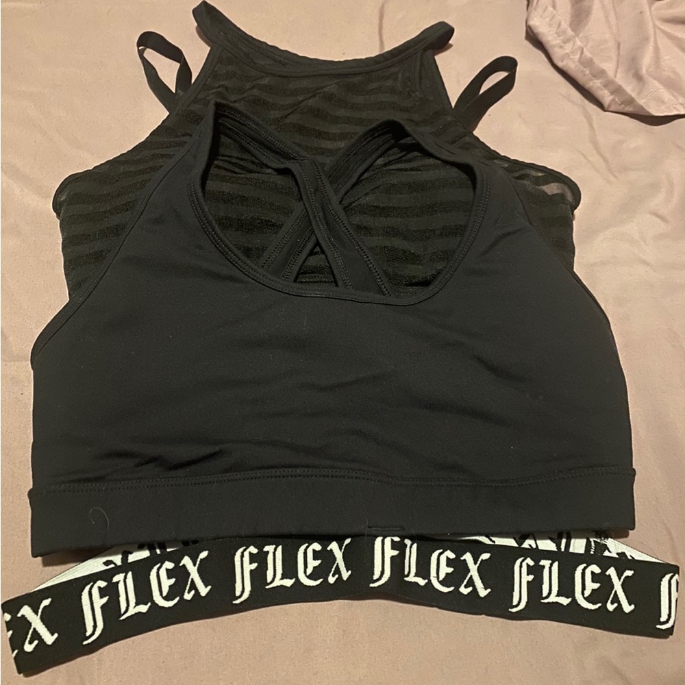 Two size medium black sports bras from forever 21